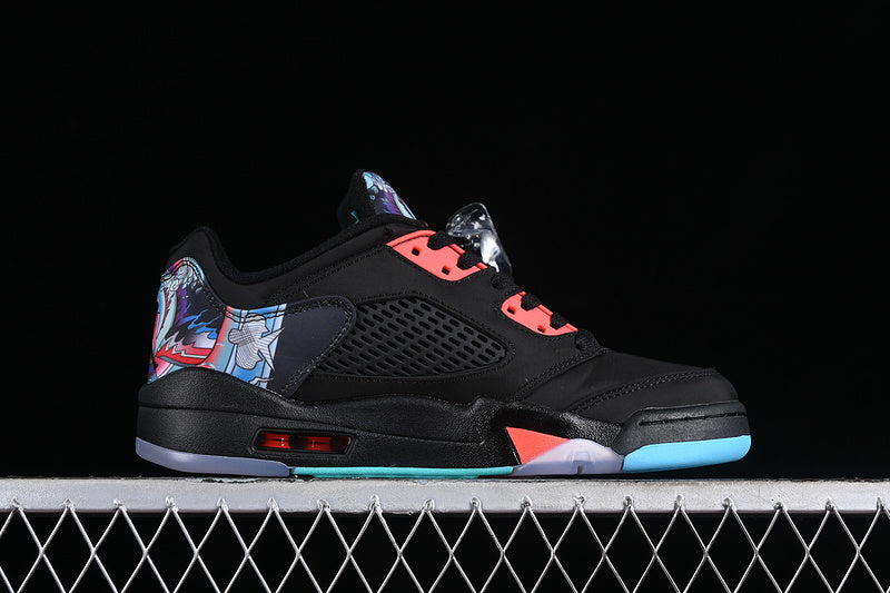 Nike Air Jordan 5 Retro Low Bright Red Blue Black Sneakers