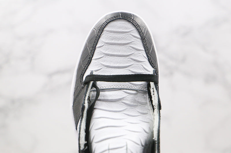 Nike Air Jordan 1 Retro Black White Crocodile Leather Sneakers