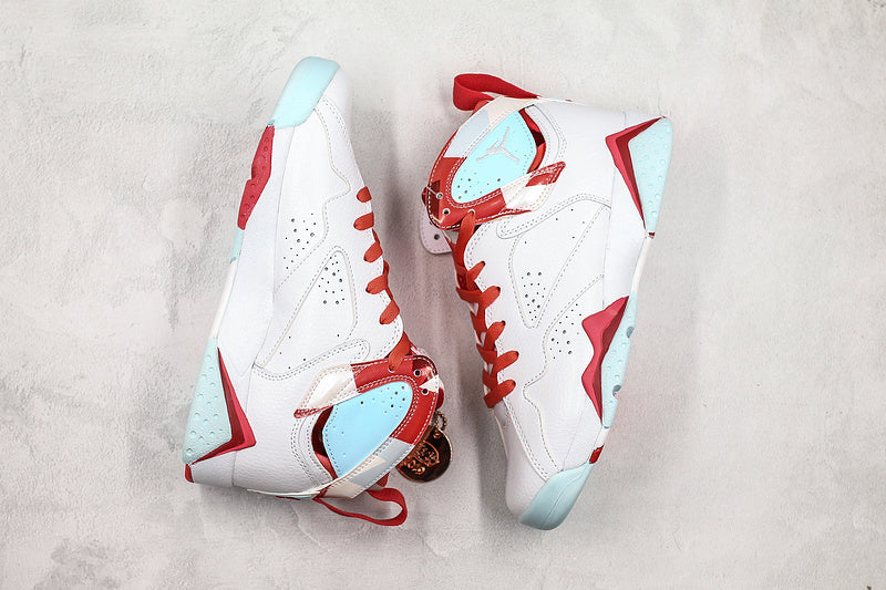 Nike Air Jordan 7 Retro Mist White Red Sneakers