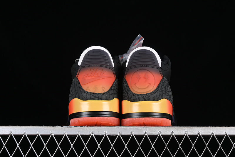 Nike Air Jordan 3 Retro Rio J. Balvin Black Solar Flare Total Crimson Abyss Sneakers