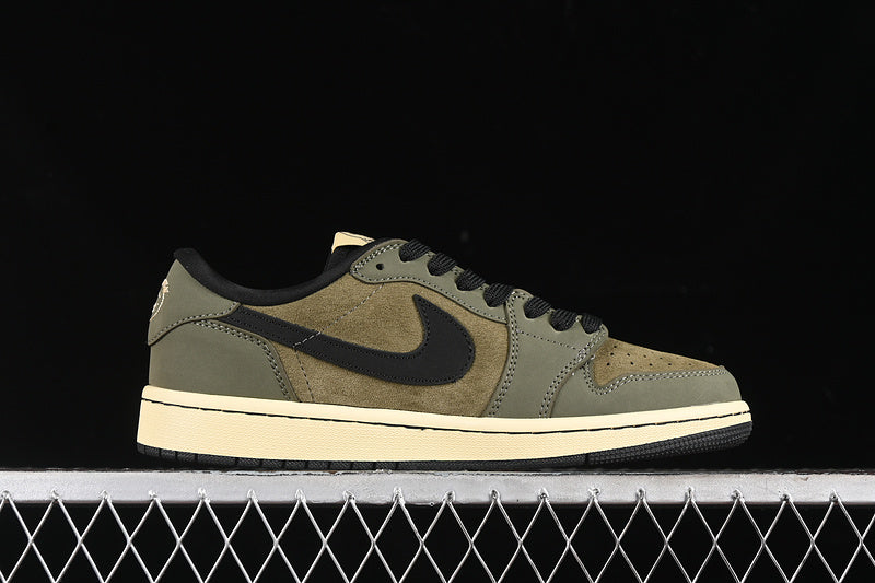 Nike Air Jordan 1 Low MONCLER Travis Scott Fragment Design OG SP Black Green Sneakers