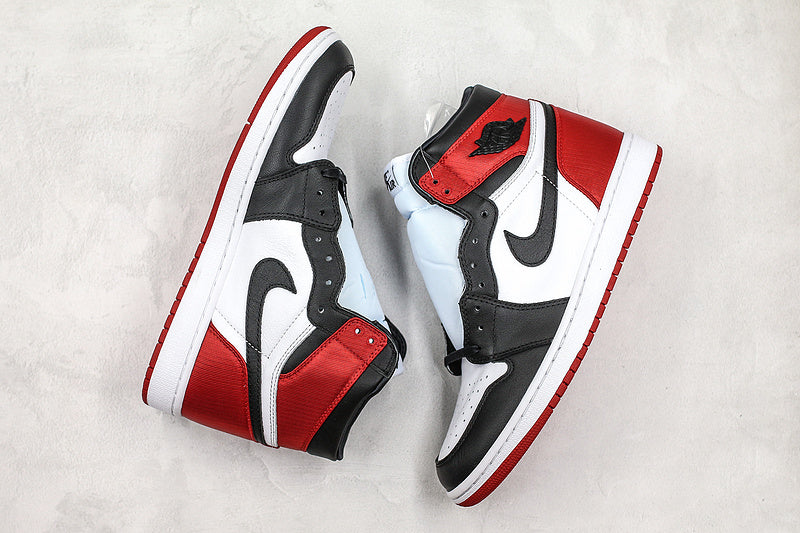 Nike Air Jordan 1 Retro High Satin Red White Black Sneakers