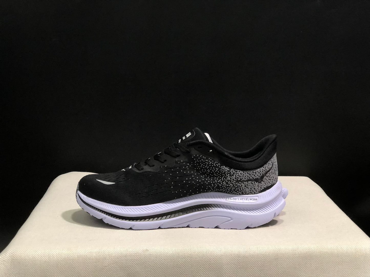 Hoka One One Kawana Cushioning Comfortable Gym Running Shoes Sneakers Black/White