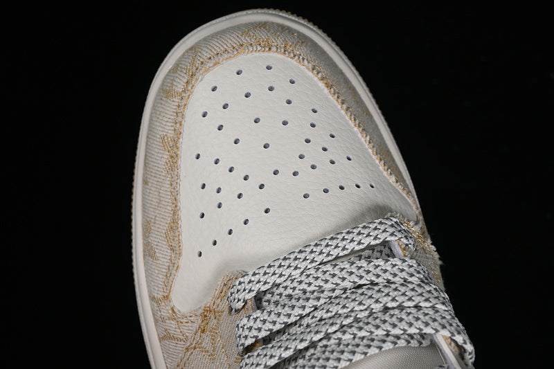 Nike Air Jordan 1 Low LV Khaki Pattern White Sneakers
