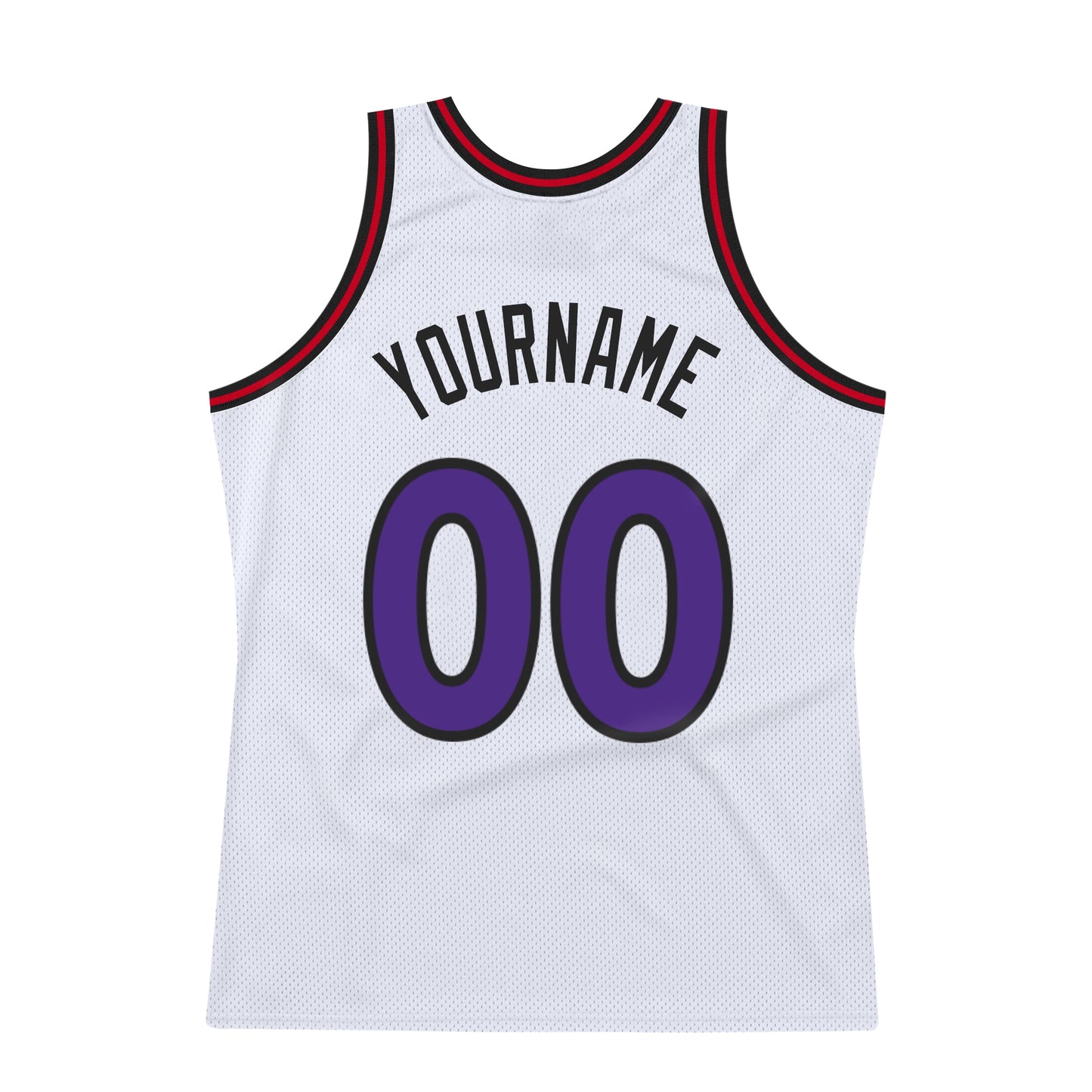 Custom White Purple-Red Authentic Throwback Basketball Jersey