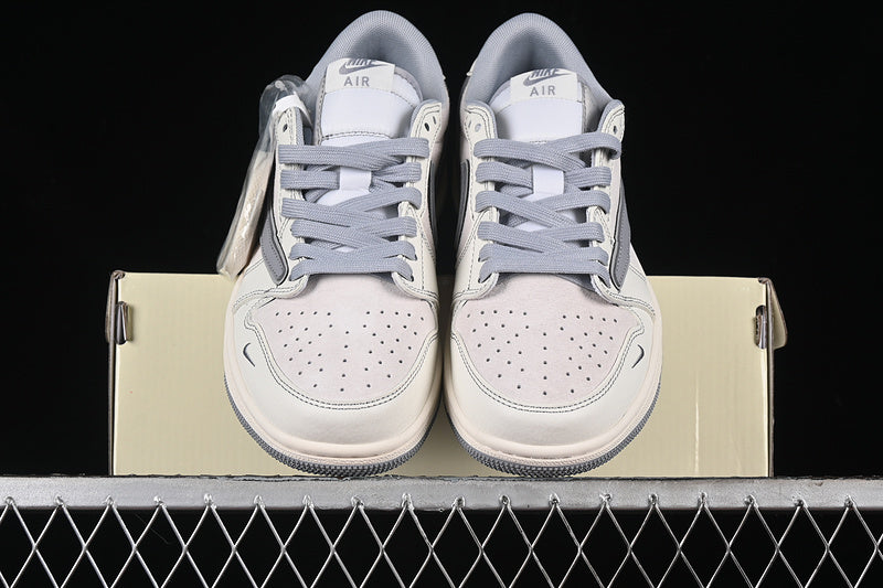 Travis Scott Fragment Design Nike Air Jordan 1 Low OG SP Grey White Sneakers