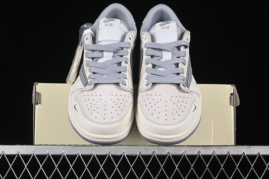 Travis Scott Fragment Design Nike Air Jordan 1 Low OG SP Grey White Sneakers