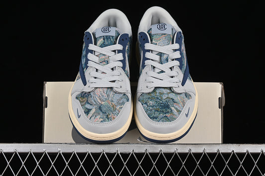 Nike Air Jordan 1 Low Travis Scott Fragment Design Grey Blue Multicolour Sneakers