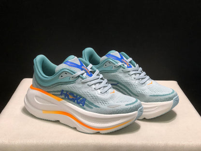 Hoka One One Bondi 9 Comfortable Low-top Running Shoes Sneakers Blue Gray