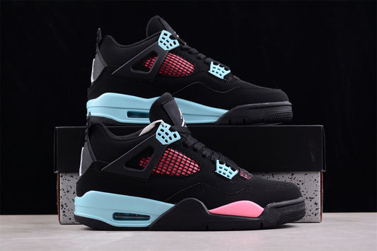 Nike Air Jordan 4 Retro Blue Pink Black Sneakers