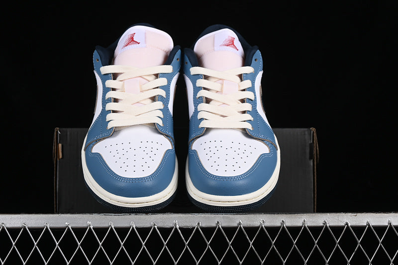 Nike Air Jordan 1 Low Ivory White Armory Navy Sneakers