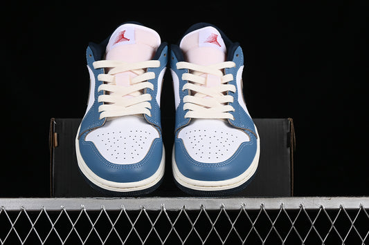 Nike Air Jordan 1 Low Ivory White Armory Navy Sneakers