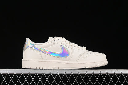 Nike Air Jordan 1 Low Off-White Travis Scott Fragment Design Silver Label White Sneakers