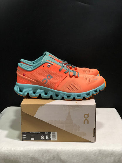 On Running Cloud X Lightweight Running Shoes Sea Green/Orange