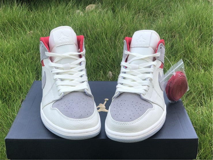 Nike Air Jordan 1 Mid PRM x SNS Sneakersnstuff Red Grey Sneakers