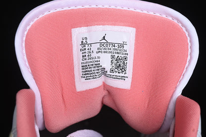 Nike Air Jordan 1 Low Sail Pink Sole White Sneakers
