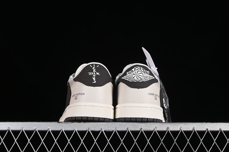 Nike Air Jordan 1 Low LV Travis Scott Fragment Design OG SP Black Sole Grey White Sneakers