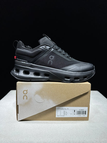 On Running Cloudnova X Comfortable Anti-Slip Running Shoes All Black