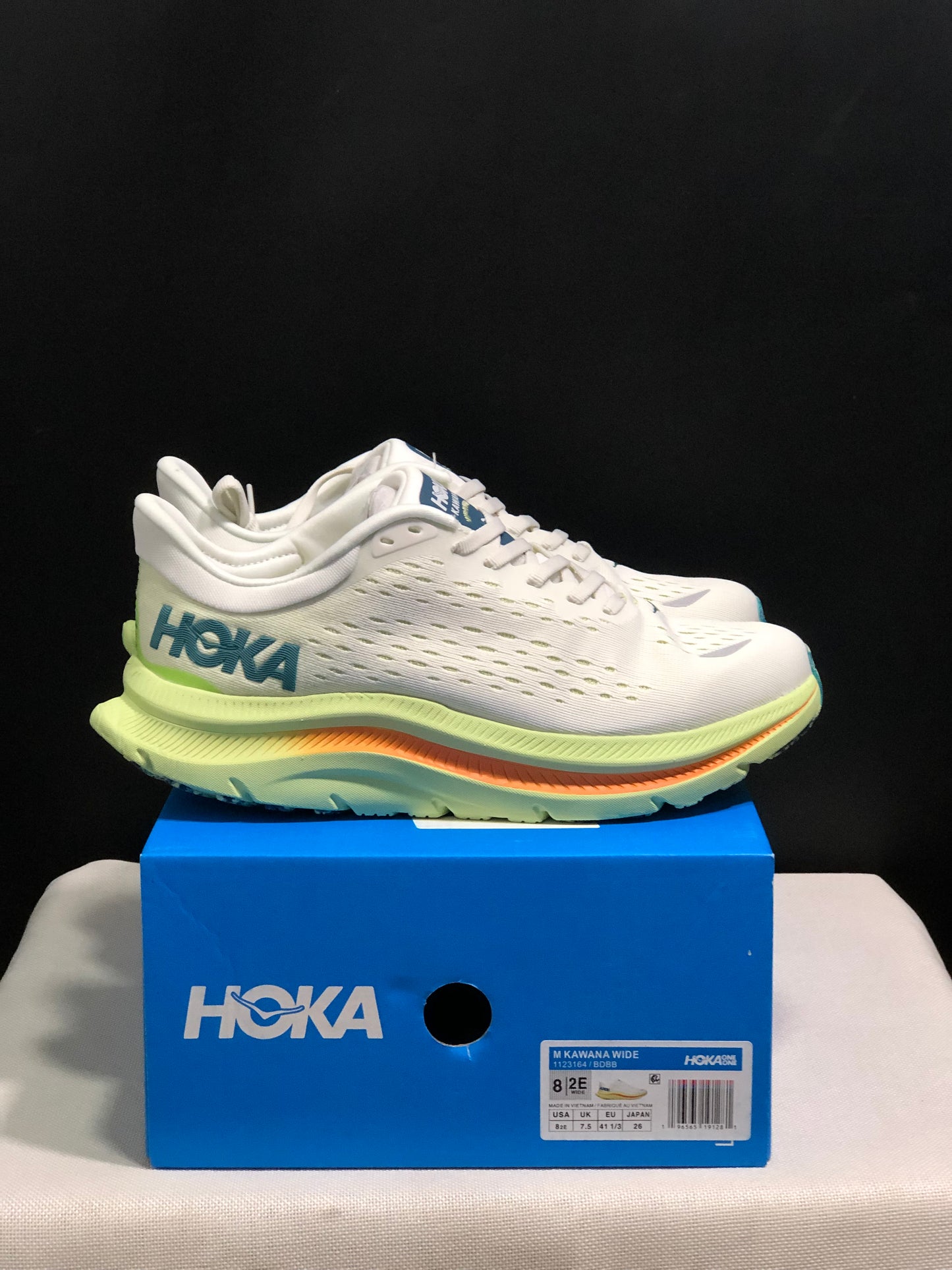 Hoka One One Kawana Cushioning Comfortable Gym Running Shoes Sneakers White/Green