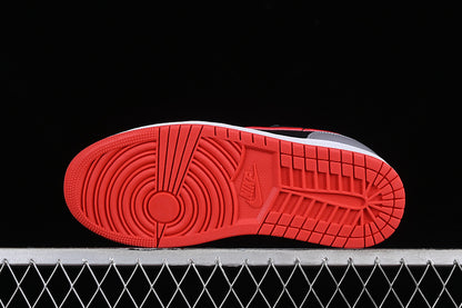 Nike Air Jordan 1 Low Black Smoke Grey Red Sneakers