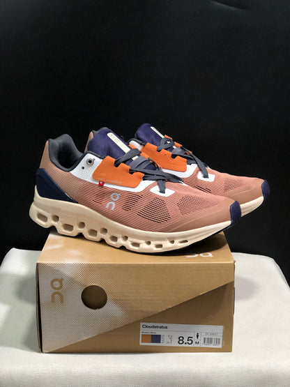 On Running Cloudstratus Breathable Support Running Shoes Reddish Brown