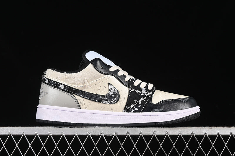 Nike Air Jordan 1 Low Black White Grey Sneakers