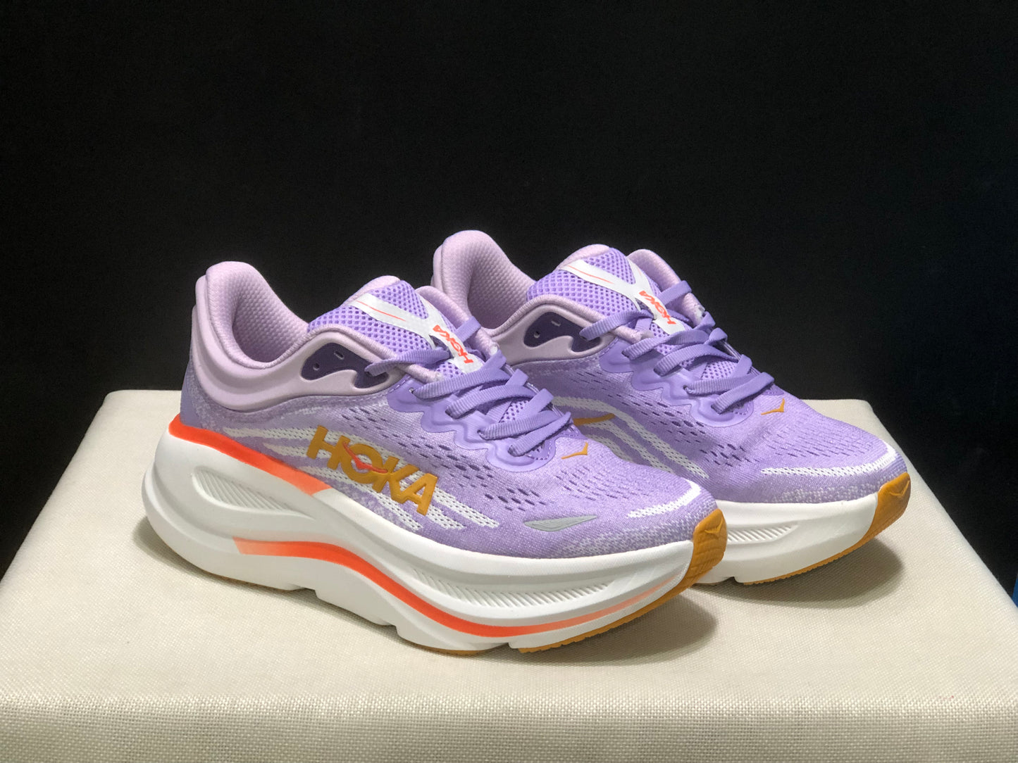 Hoka One One Bondi 9 Women's Comfortable Low-top Running Shoes Sneakers Light Purple