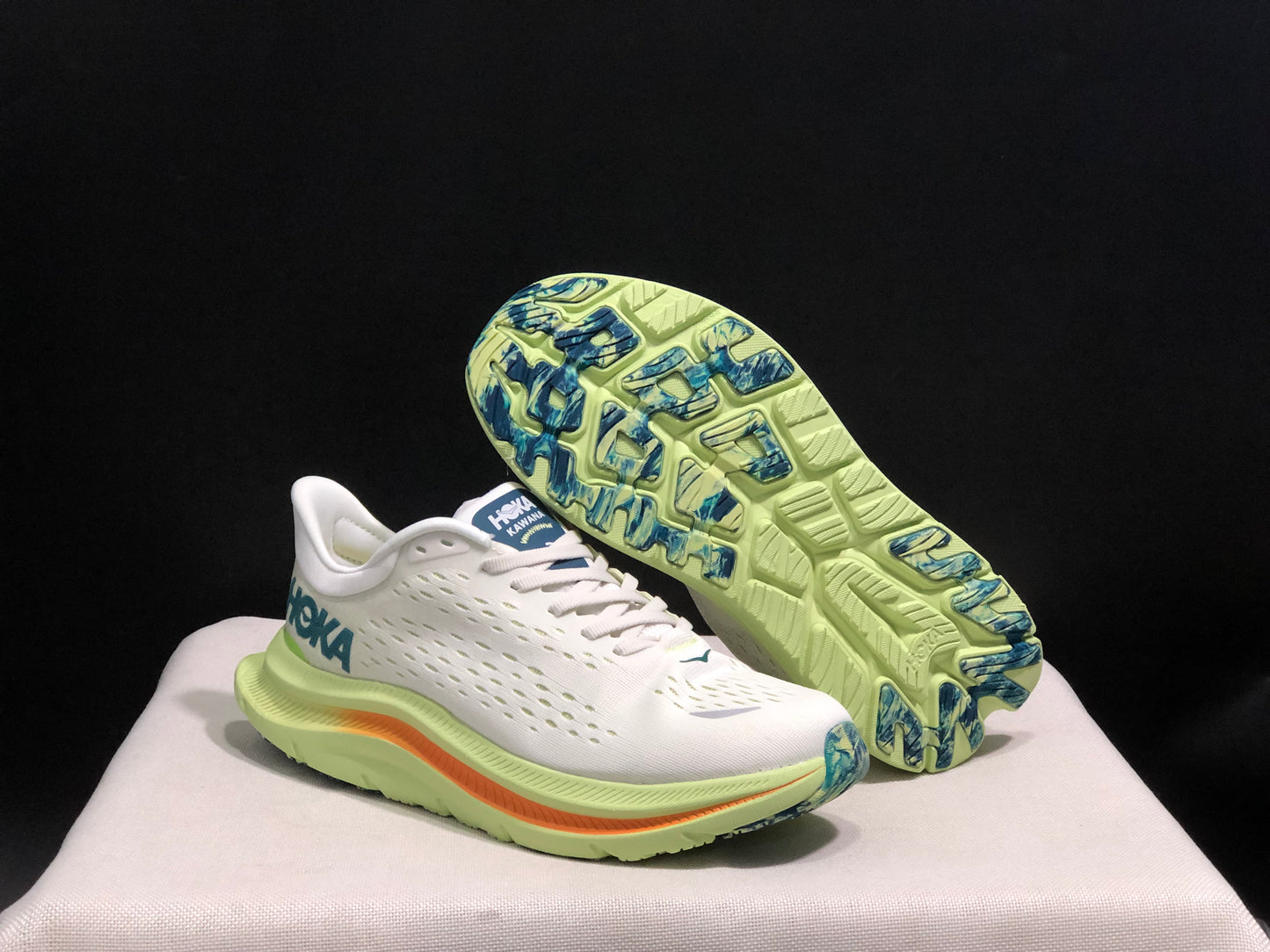 Hoka One One Kawana Cushioning Comfortable Gym Running Shoes Sneakers White/Green