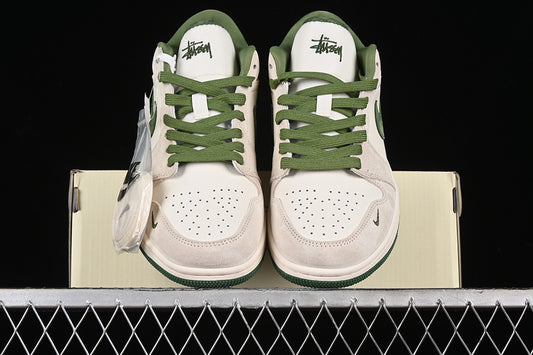 Nike Air Jordan 1 Low Off-White Green Sole Coconut Milk White Sneakers