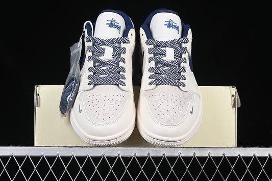 Nike Air Jordan 1 Low Blue Grey White Casual Sneakers