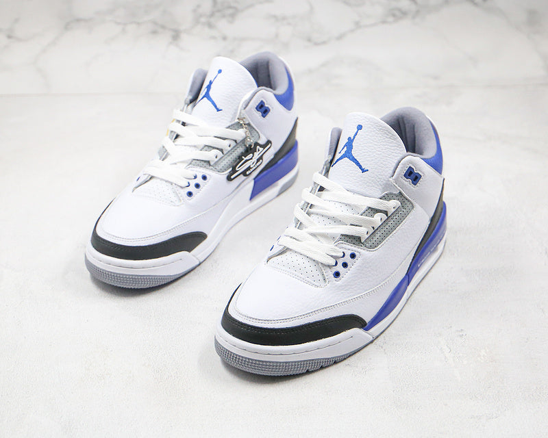 Nike Air Jordan 3 Retro SP Fragment Design Hiroshi Fujiwara Lightning Joint Edition White Blue Sneakers