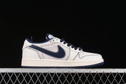 Nike Air Jordan 1 Low OG SP Travis Scott Fragment Design White Blue Sneakers