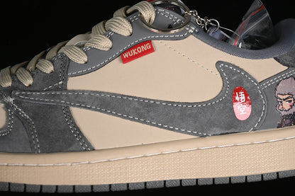 Nike Air Jordan 1 Low OG SP Travis Scott Fragment Design Grey Yellow Sneakers