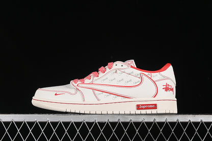 Nike Air Jordan 1 Low Travis Scott Fragment Design OG SP Red White Sneakers