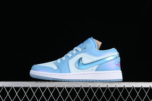 Nike Air Jordan 1 Low Aquarius Blue GlacierL Blue Hyper Violet Sneakers