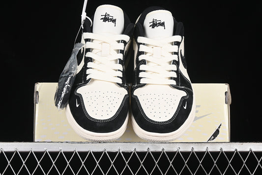 Nike Air Jordan 1 Low Supreme Black White Sneakers