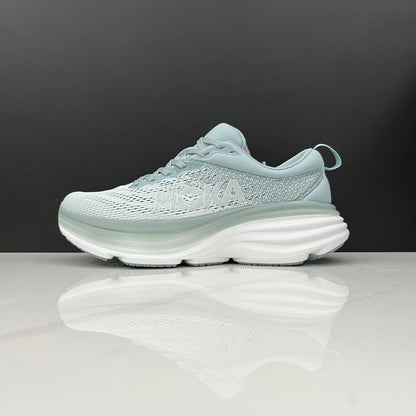Hoka One One Bondi 8 Breathable Low-top Running Shoes Sneakers Blue Gray