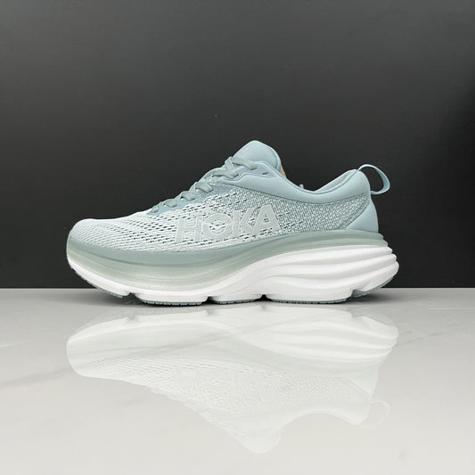Hoka One One Bondi 8 Breathable Low-top Running Shoes Sneakers Blue Gray