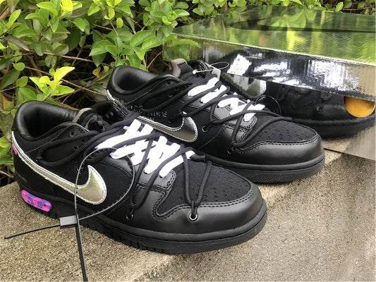 Nike Dunk Off-White Low ¡°50 of 50¡± Black Silver Sneakers