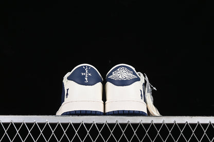 Nike Air Jordan 1 Low Travis Scott Fragment Design LV White Blue Sneakers