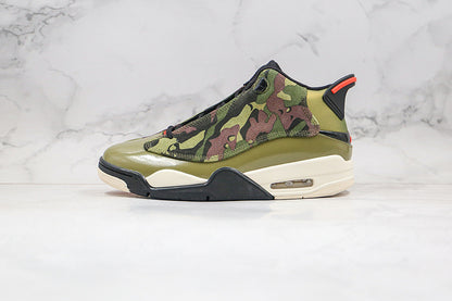 Nike Air Jordan Dub Zero Olive Camo Green White Sneakers