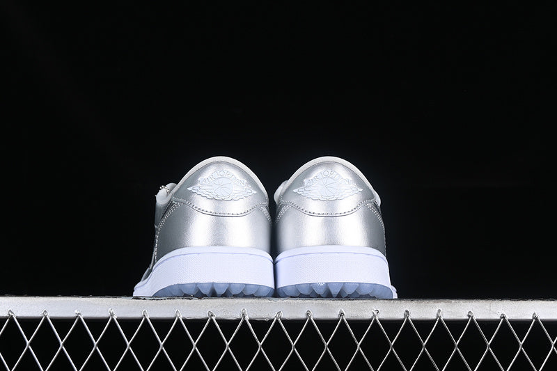 Nike Air Jordan 1 Low Golf Metallic Silver Photon Dust White Sneakers