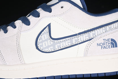 Nike Air Jordan 1 Low White Grey Blue Sneakers