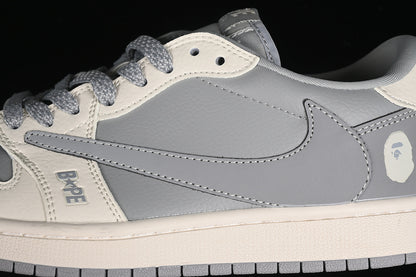 Nike Air Jordan 1 Low BAPE Travis Scott Fragment Design OG SP Grey White Sneakers