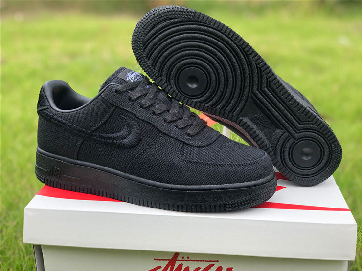 Nike Air Force 1 Low x Stussy 2020 Triple Black Sneakers