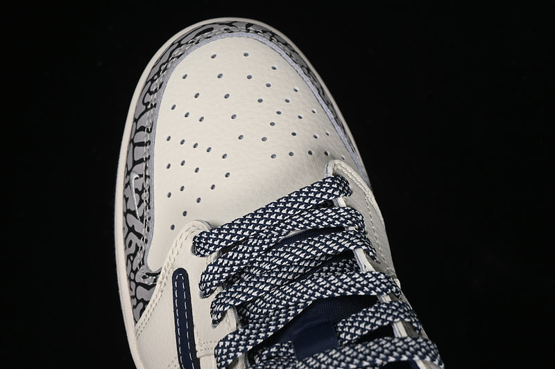 Nike Air Jordan 1 Low DIOR Travis Scott Fragment Design OG SP Black Cement White Navy Sneakers