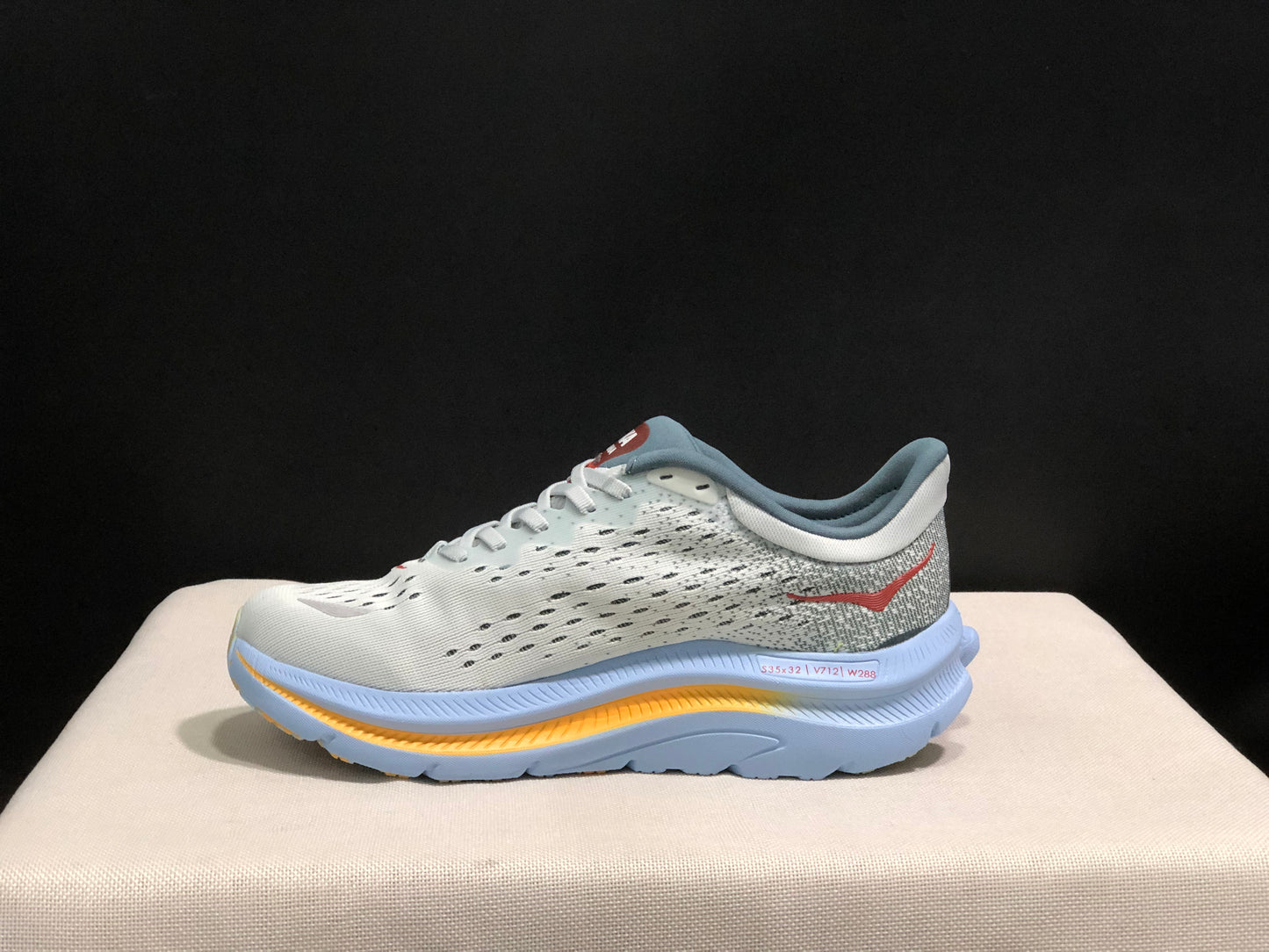 Hoka One One Kawana Cushioning Comfortable Gym Running Shoes Sneakers Cream/Blue