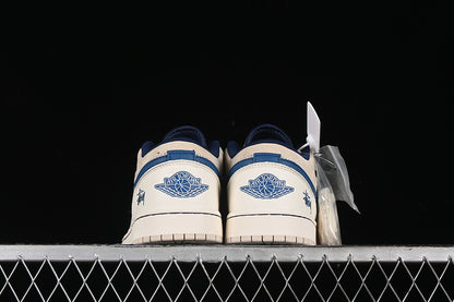 Nike Air Jordan 1 Low White Blue Light Brown Sneakers