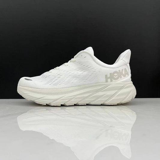 Hoka One One Clifton 8 Fashion Shoes Shock-absorbing Sneakers White