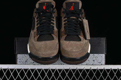 Nike Air Jordan 4 Retro White Black Brown Sneakers